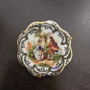 Limoges Multicolor Porcelain Brooch